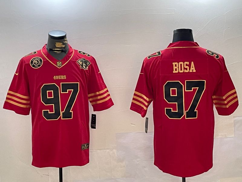 Men San Francisco 49ers #97 Bosa Red Gold 2024 Nike Limited NFL Jersey style 12302->cincinnati bengals->NFL Jersey